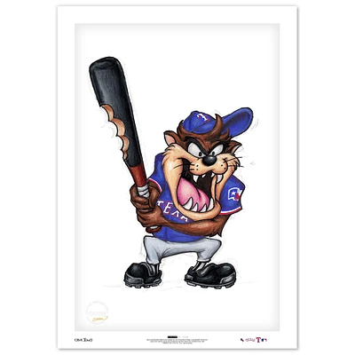 Tasmanian Devil Texas Rangers 14" x 20" Looney Tunes Limited Edition Fine Art Print