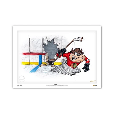 Tasmanian Devil Chicago Blackhawks 14" x 20" Looney Tunes Limited Edition Fine Art Print