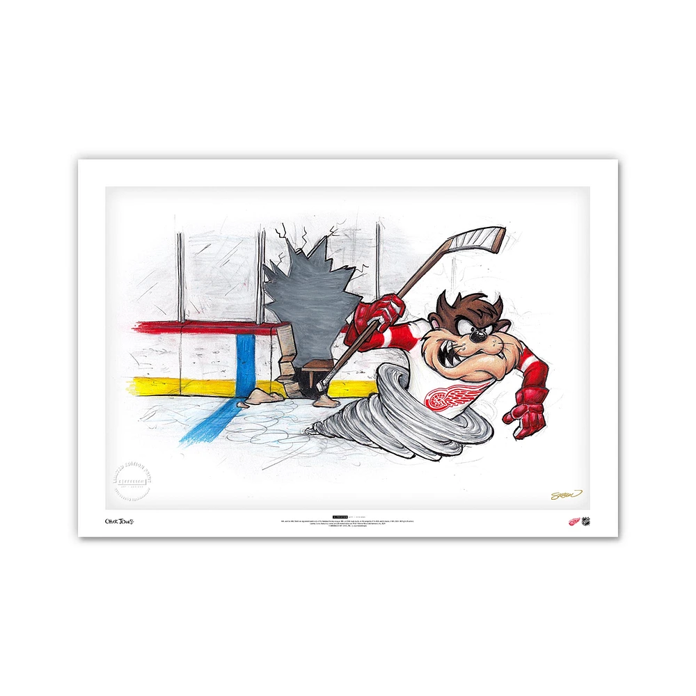 Tasmanian Devil Detroit Red Wings 14" x 20" Looney Tunes Limited Edition Fine Art Print