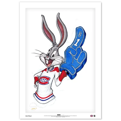 Bugs Bunny Montreal Canadiens 14" x 20" Looney Tunes Limited Edition Fine Art Print