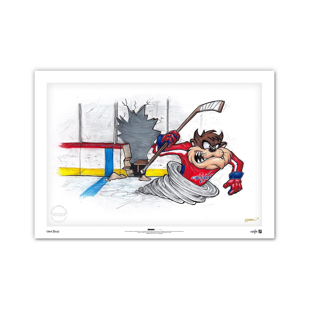 Tasmanian Devil Washington Capitals 14" x 20" Looney Tunes Limited Edition Fine Art Print