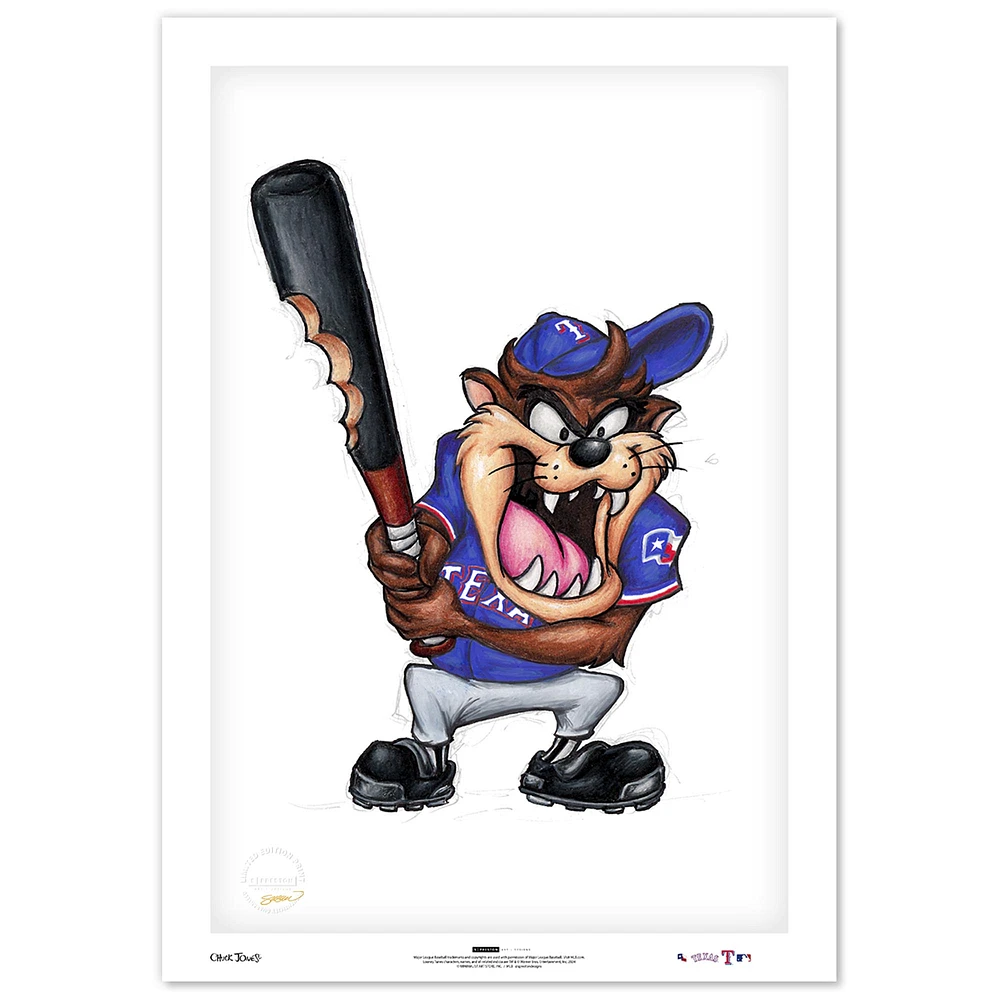Tasmanian Devil Texas Rangers 24" x 36" Looney Tunes Limited Edition Fine Art Print