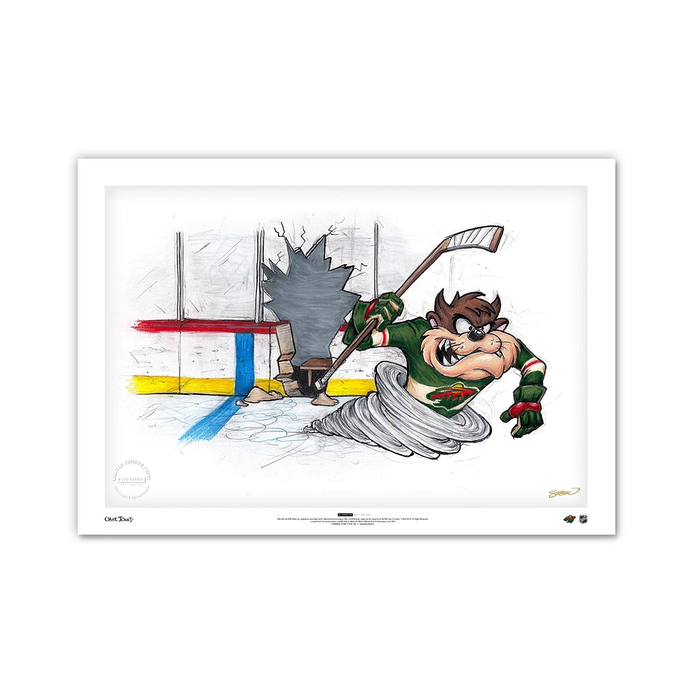 Tasmanian Devil Minnesota Wild 24" x 36" Looney Tunes Limited Edition Fine Art Print