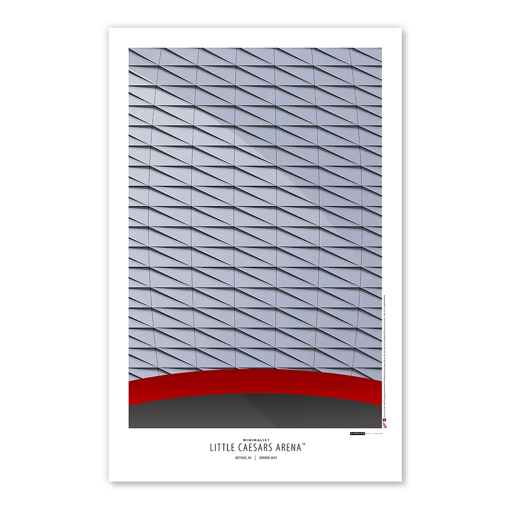 Detroit Red Wings 11" x 17" Minimalist Stadium Poster Print