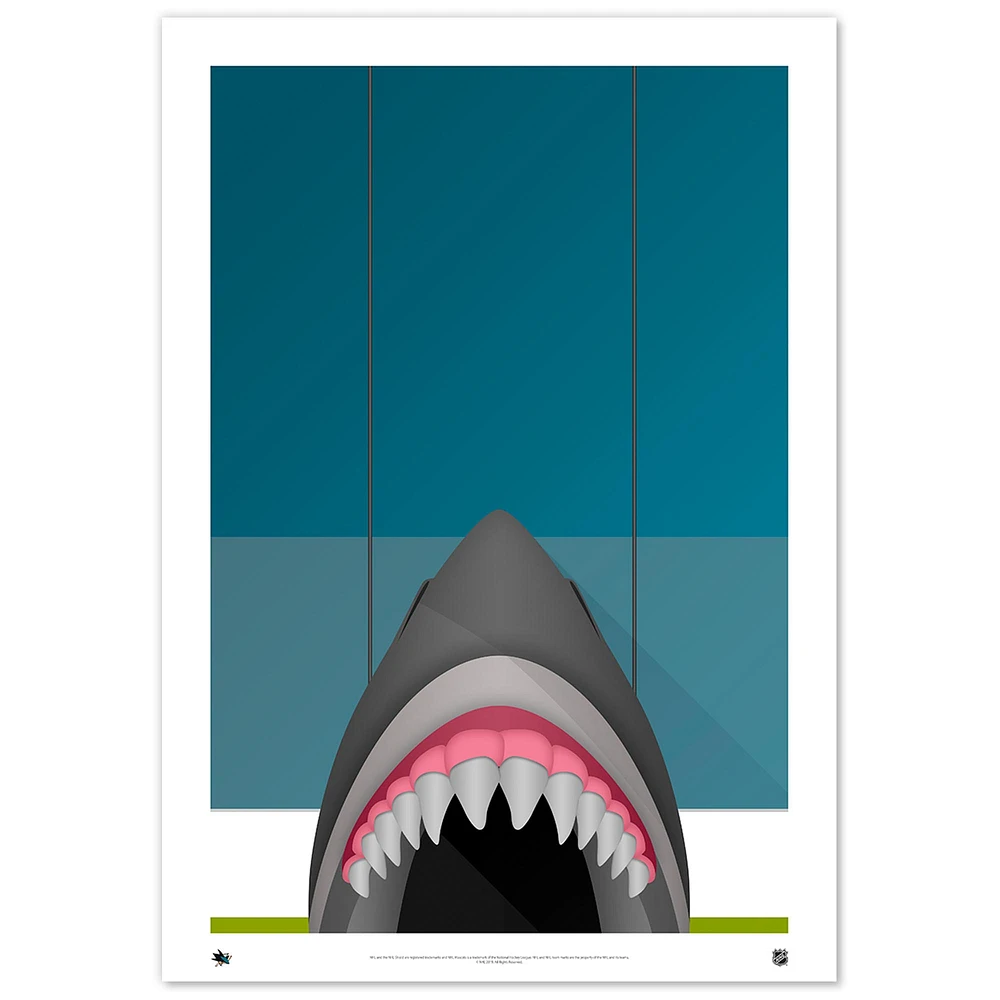 San Jose Sharks 24" x 36" Minimalist Stadium Fine Art Print