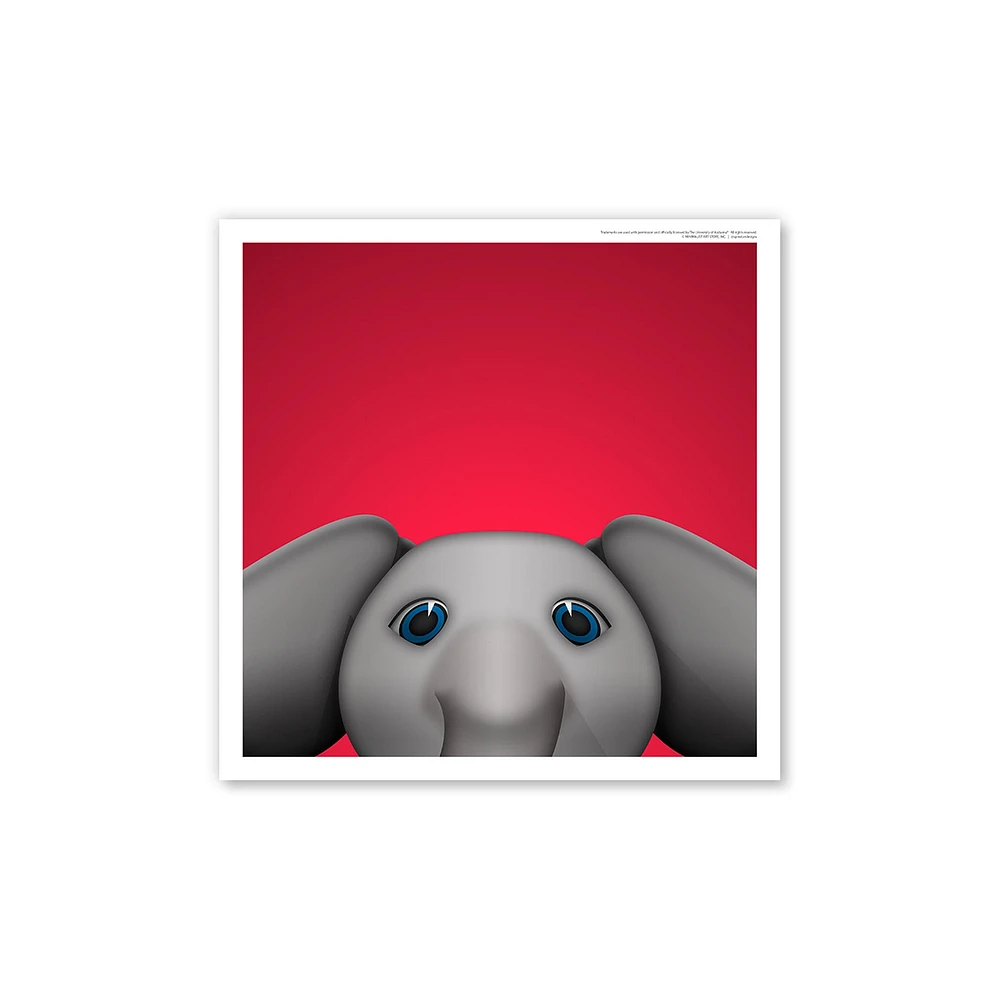 Alabama Crimson Tide 12" x 12" Mascot Square Poster Print
