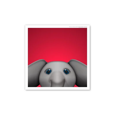 Alabama Crimson Tide 12" x 12" Mascot Square Poster Print