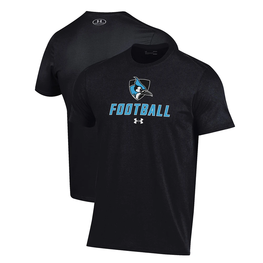 Men's Under Armour Black Johns Hopkins Blue Jays Football Performance T-Shirt