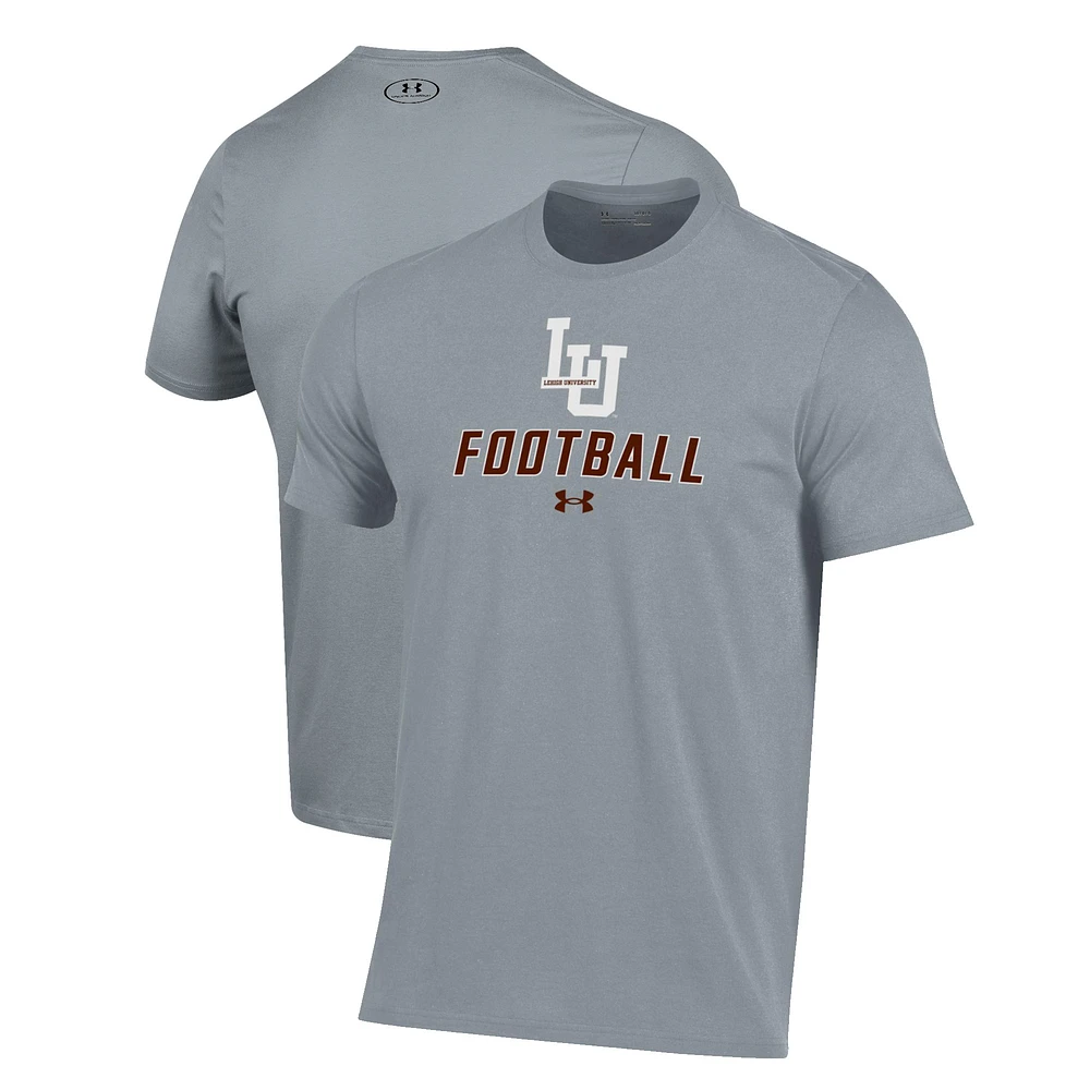 Men's Under Armour Grey Lehigh Mountain Hawks Football Performance T-Shirt