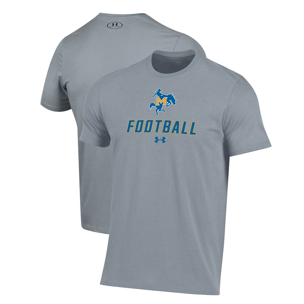 Men's Under Armour Grey McNeese State Cowboys Football Performance T-Shirt