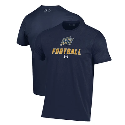 Men's Under Armour Navy Merrimack College Warriors Football Performance T-Shirt