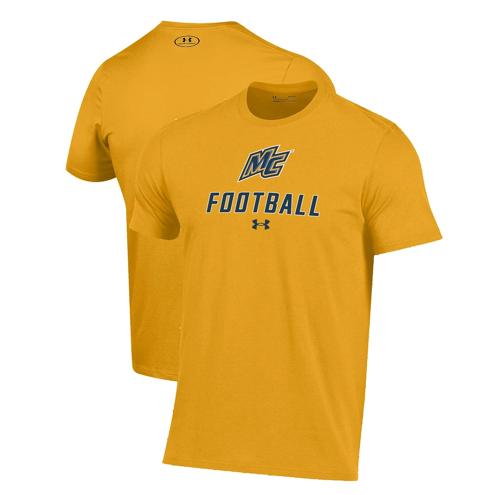 Men's Under Armour Gold Merrimack College Warriors Football Performance T-Shirt