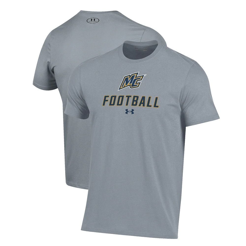 Men's Under Armour Grey Merrimack College Warriors Football Performance T-Shirt