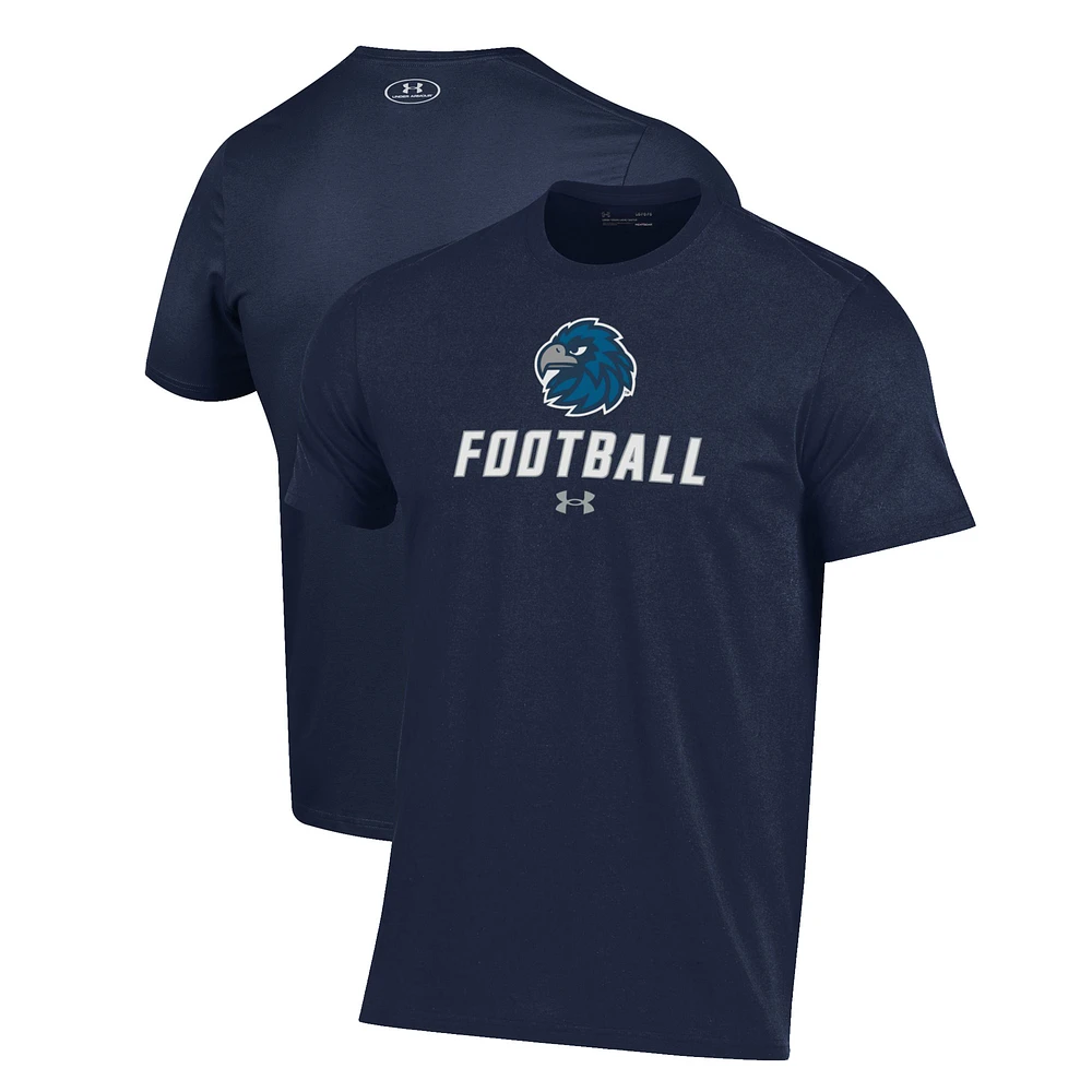 Men's Under Armour Navy Monmouth Hawks Football Performance T-Shirt