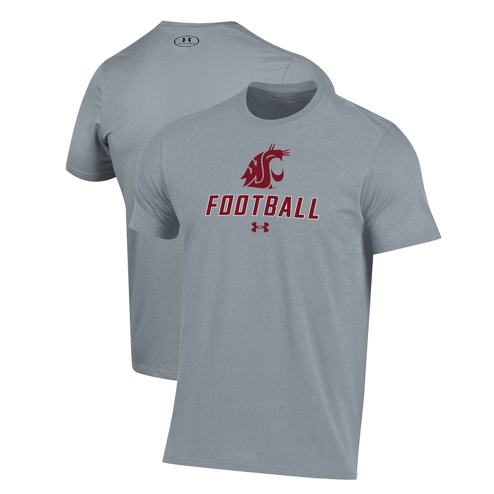 Men's Under Armour Grey Washington State Cougars Football Performance T-Shirt