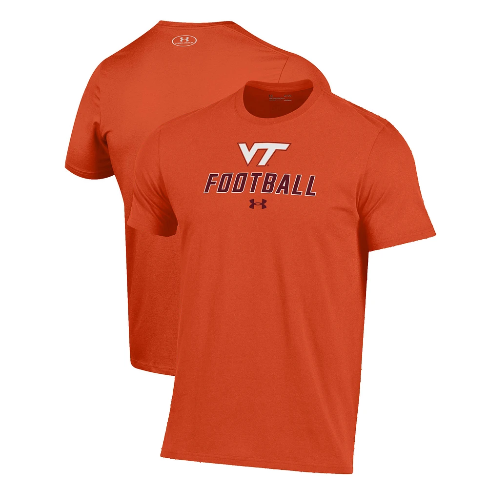Men's Under Armour Orange Virginia Tech Hokies Football Performance T-Shirt