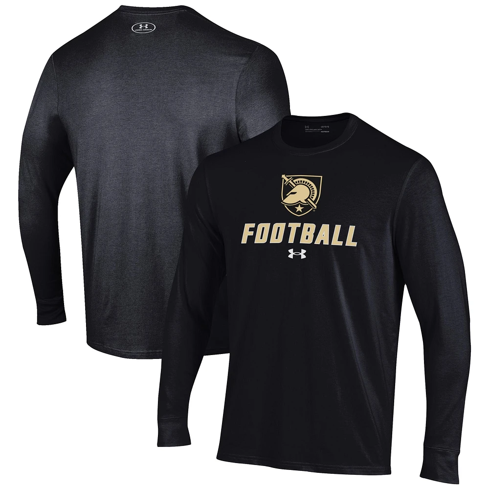 Men's Under Armour Black Army Knights Football Performance Long Sleeve T-Shirt