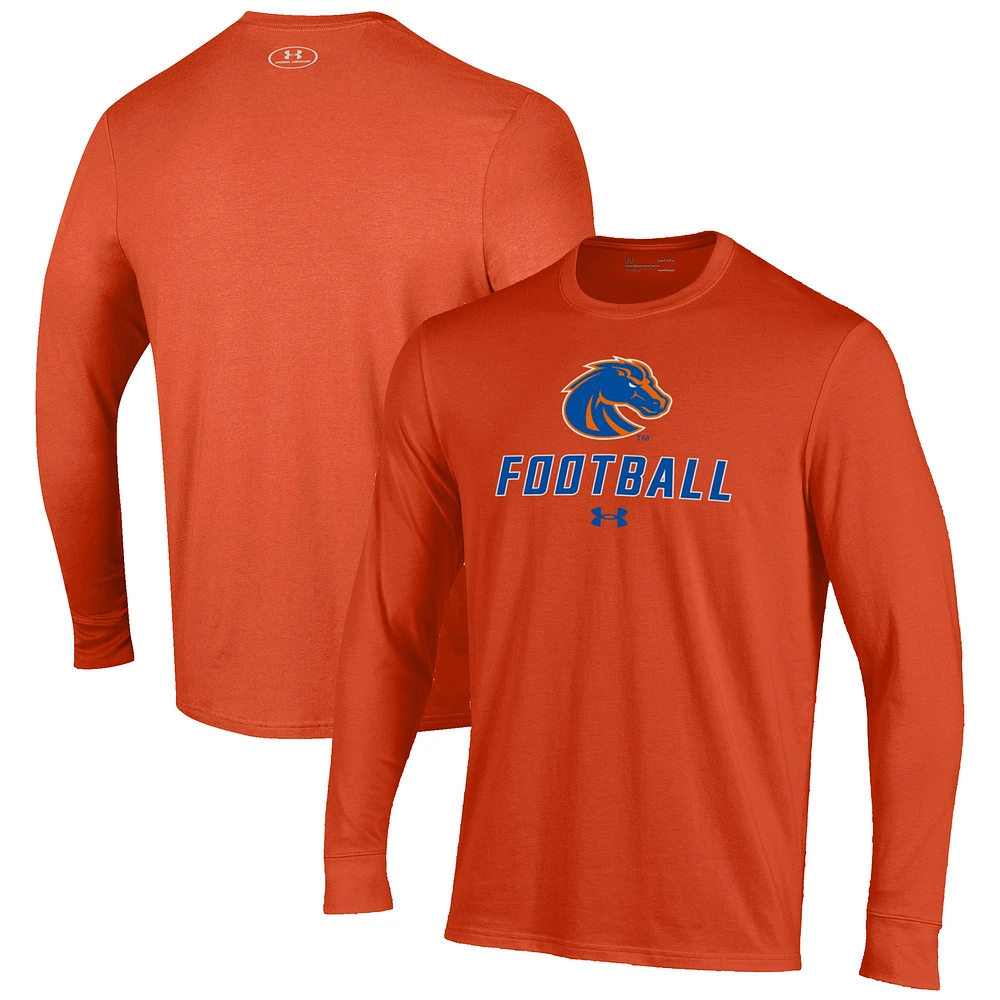 Men's Under Armour Orange Boise State Broncos Football Performance Long Sleeve T-Shirt