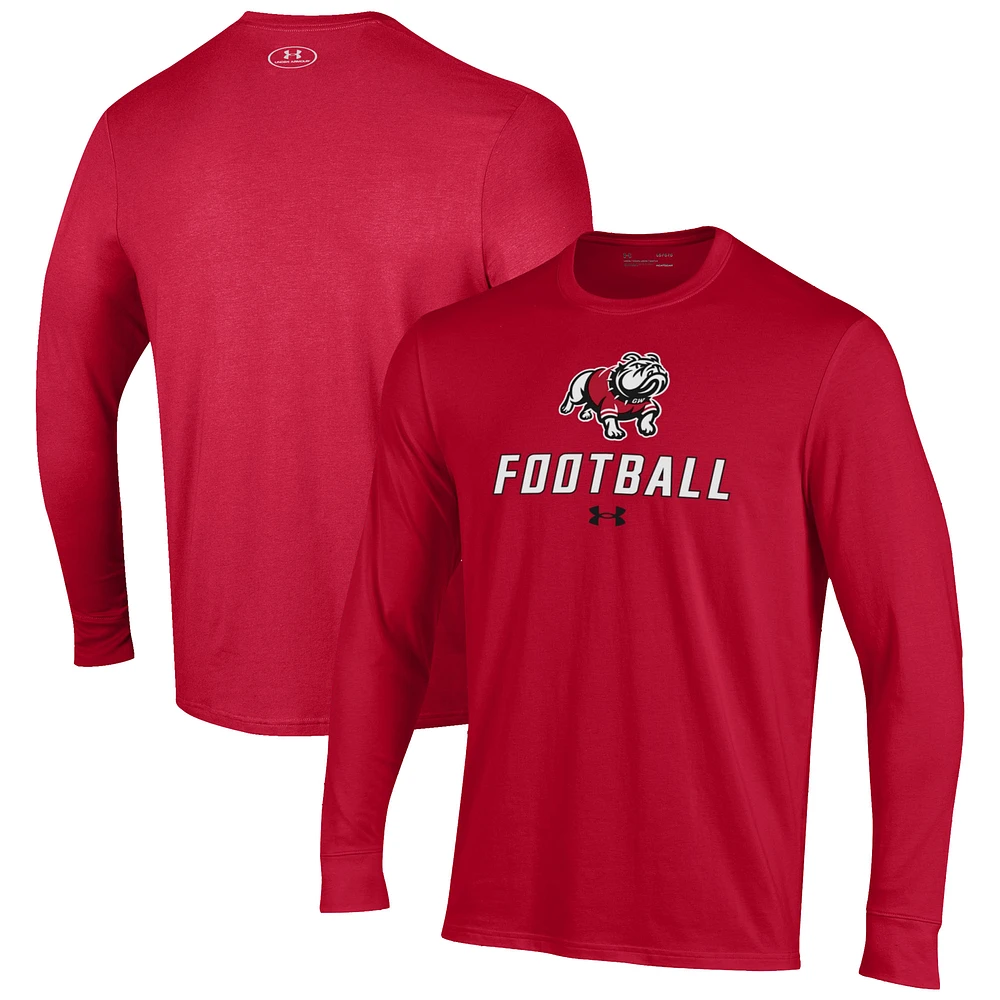 Men's Under Armour Scarlet Gardner-Webb Bulldogs Football Performance Long Sleeve T-Shirt