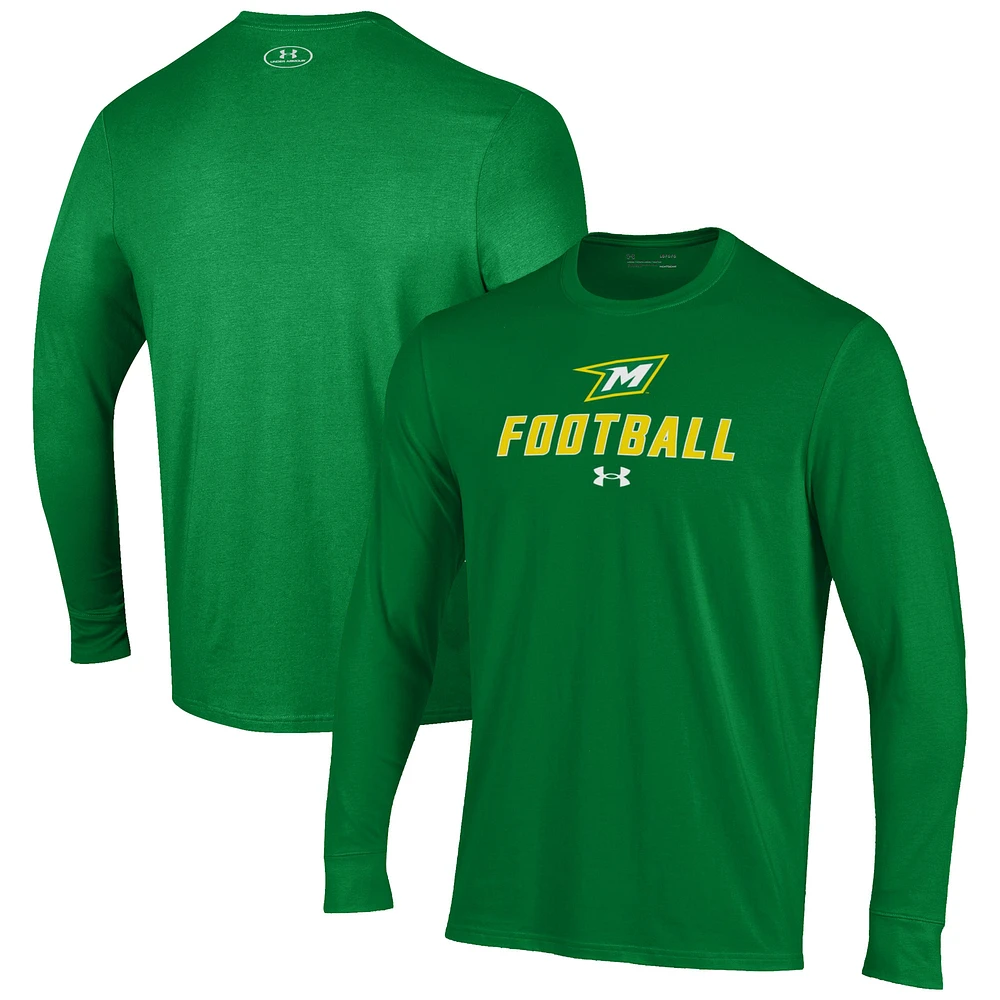Men's Under Armour Green McDaniel Terror Football Performance Long Sleeve T-Shirt