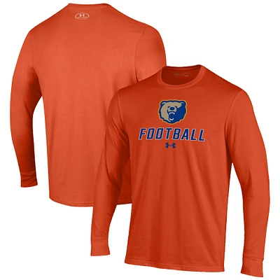 Men's Under Armour Orange Morgan State Bears Football Performance Long Sleeve T-Shirt