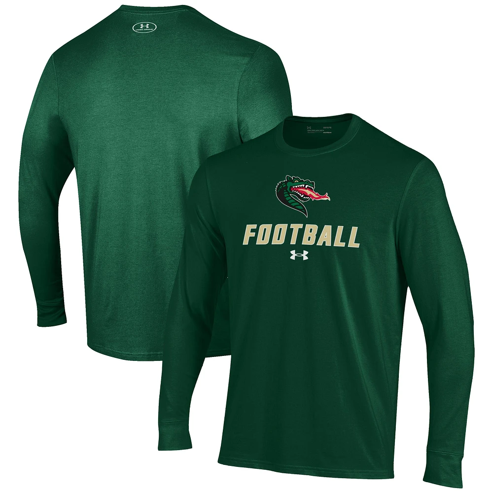Men's Under Armour Green UAB Blazers Football Performance Long Sleeve T-Shirt