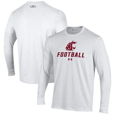 Men's Under Armour Washington State Cougars Football Performance Long Sleeve T-Shirt