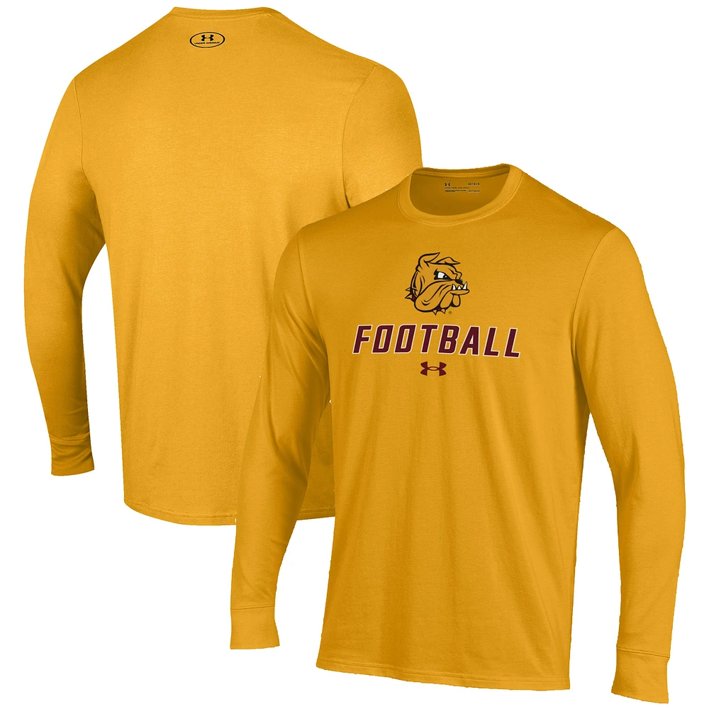 Men's Under Armour Gold Minnesota Duluth Bulldogs Football Performance Long Sleeve T-Shirt