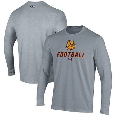 Men's Under Armour Grey Minnesota Duluth Bulldogs Football Performance Long Sleeve T-Shirt