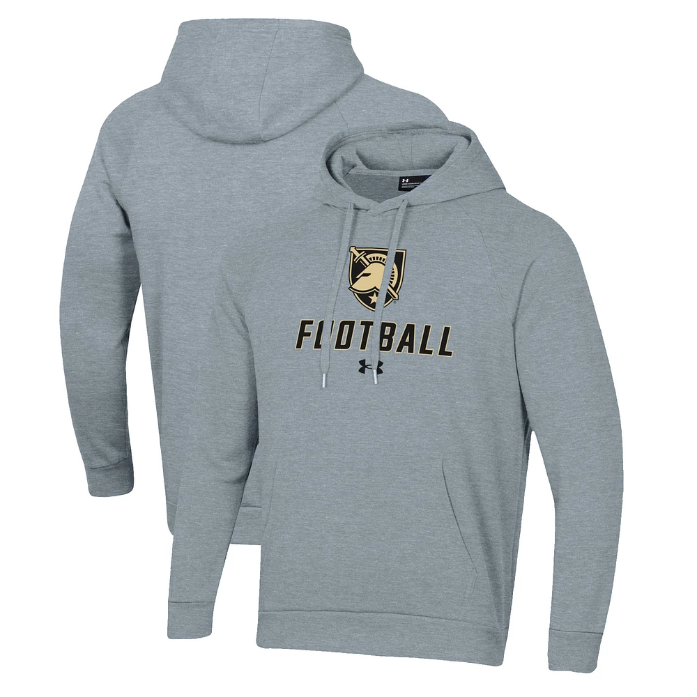 Men's Under Armour Grey Army Black Knights Football Rival Fleece Pullover Hoodie