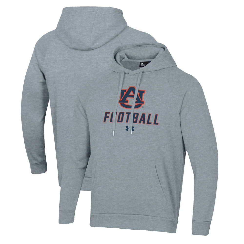 Men's Under Armour Grey Auburn Tigers Football Rival Fleece Pullover Hoodie