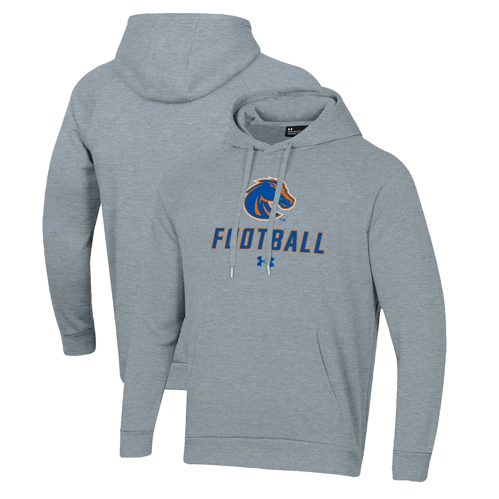 Men's Under Armour Grey Boise State Broncos Football Rival Fleece Pullover Hoodie