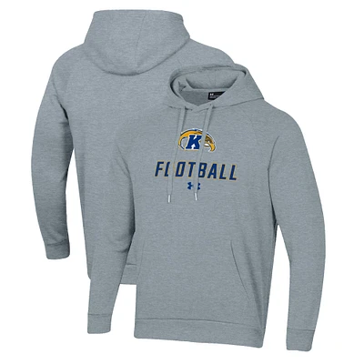 Men's Under Armour Grey Kent State Golden Flashes Football Rival Fleece Pullover Hoodie