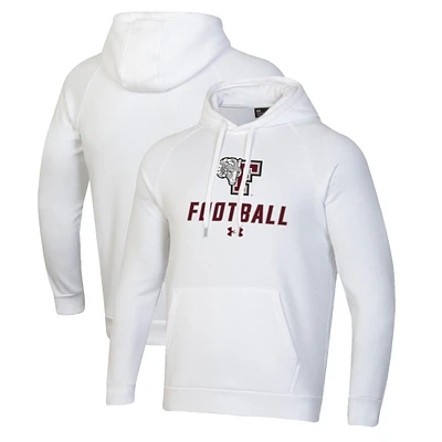 Men's Under Armour White Fordham Rams Football Rival Fleece Pullover Hoodie