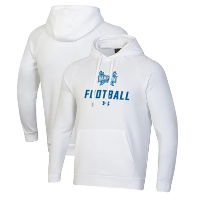 Men's Under Armour White Hampton Pirates Football Rival Fleece Pullover Hoodie