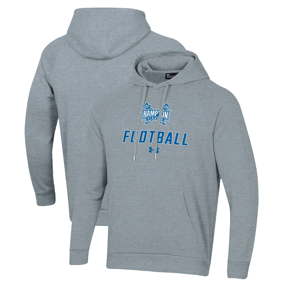 Men's Under Armour Grey Hampton Pirates Football Rival Fleece Pullover Hoodie