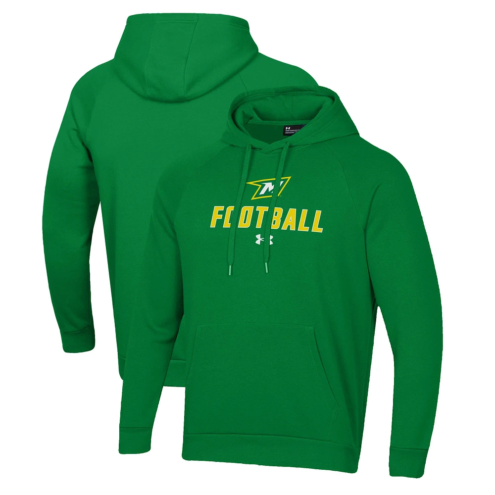 Men's Under Armour Green McDaniel Terror Football Rival Fleece Pullover Hoodie