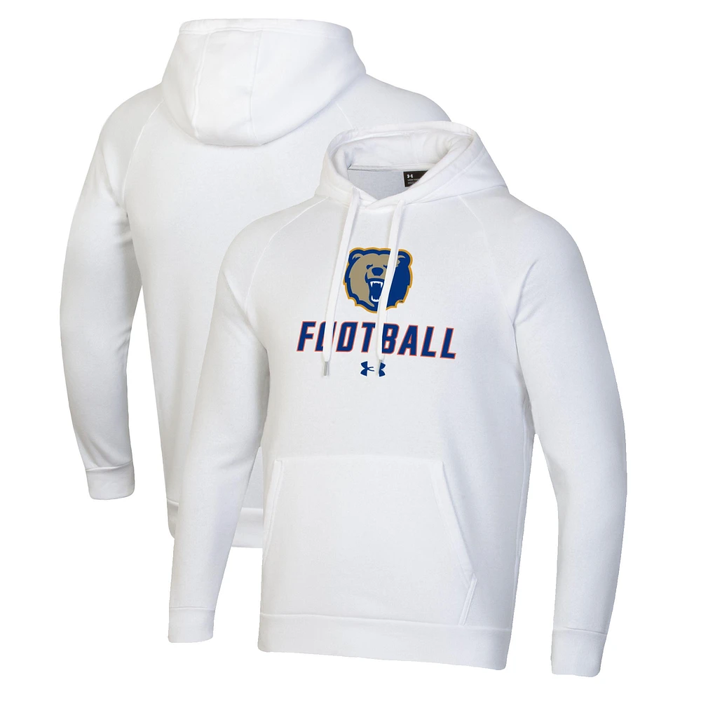 Men's Under Armour White Morgan State Bears Football Rival Fleece Pullover Hoodie