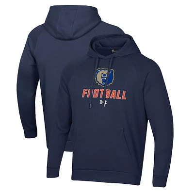 Men's Under Armour Navy Morgan State Bears Football Rival Fleece Pullover Hoodie