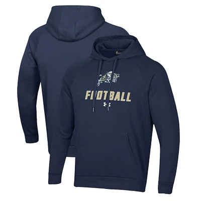 Men's Under Armour Navy Midshipmen Football Rival Fleece Pullover Hoodie