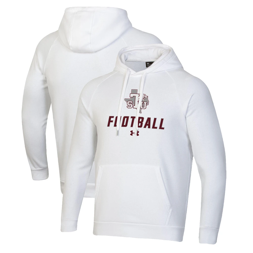 Men's Under Armour White Texas Southern Tigers Football Rival Fleece Pullover Hoodie
