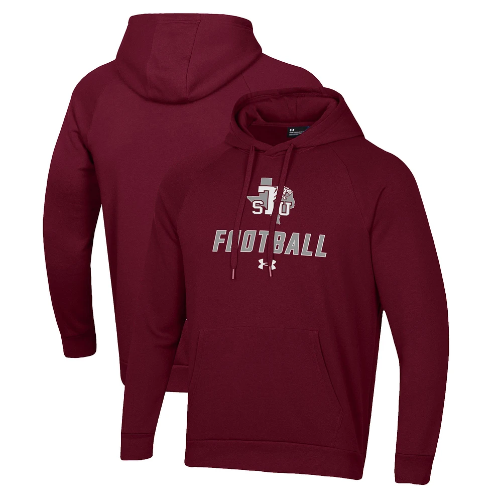 Men's Under Armour Maroon Texas Southern Tigers Football Rival Fleece Pullover Hoodie