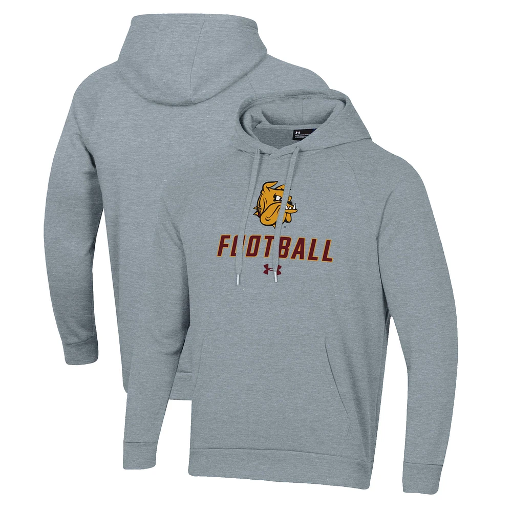 Men's Under Armour Grey Minnesota Duluth Bulldogs Football Rival Fleece Pullover Hoodie