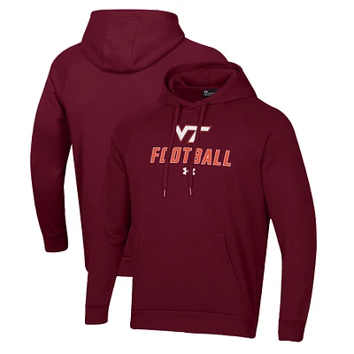 Men's Under Armour Maroon Virginia Tech Hokies Football Rival Fleece Pullover Hoodie