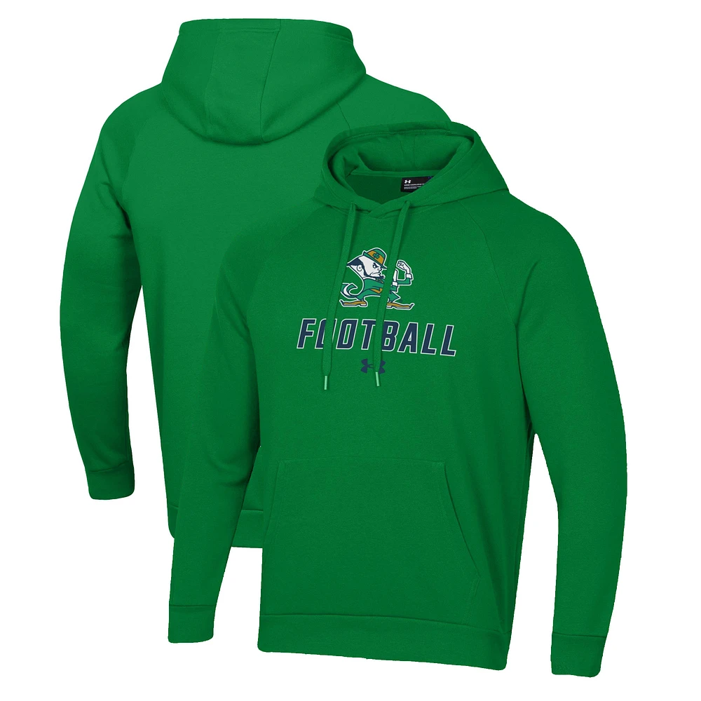 Men's Under Armour Green Notre Dame Fighting Irish Football Rival Fleece Pullover Hoodie