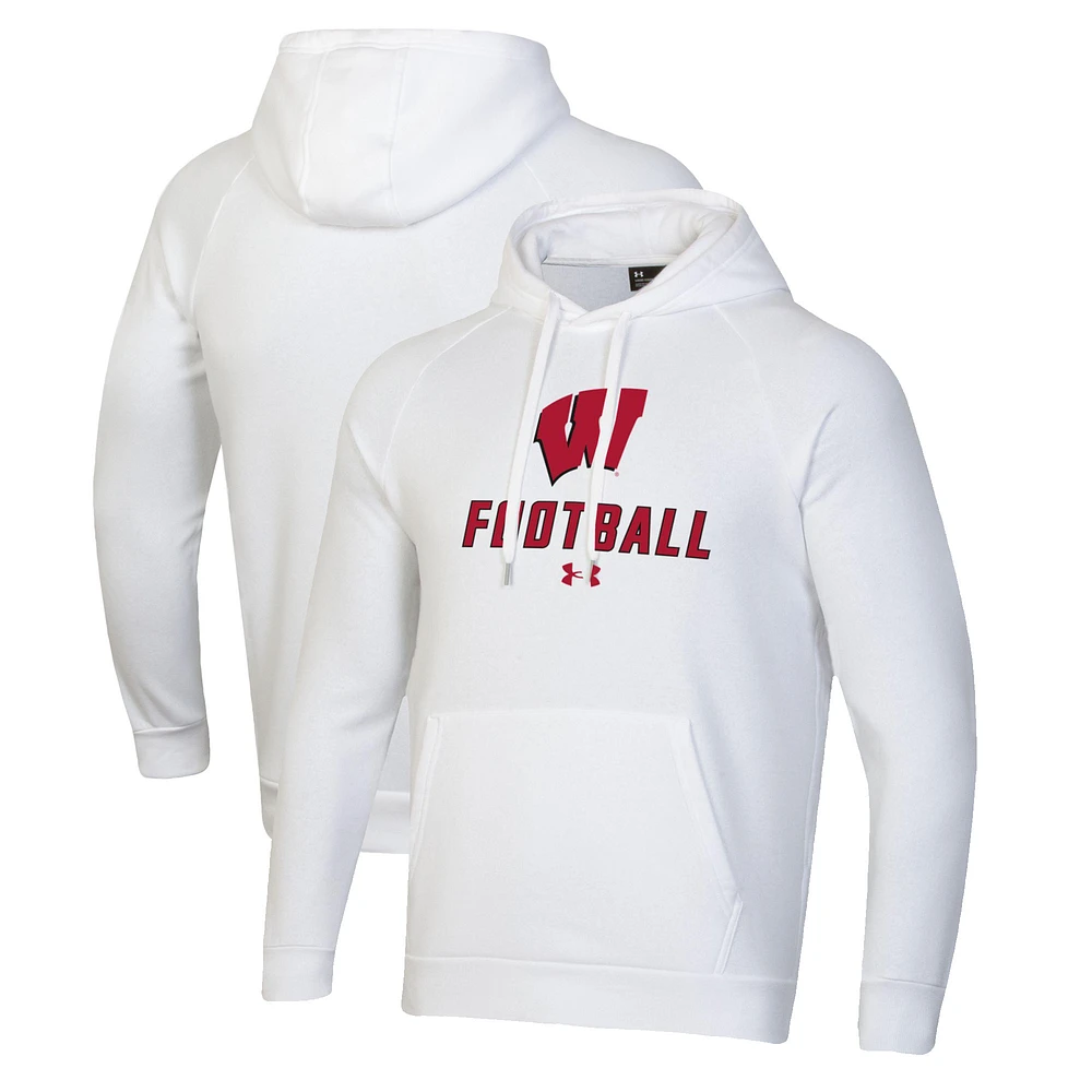Men's Under Armour Wisconsin Badgers Football Rival Fleece Pullover Hoodie