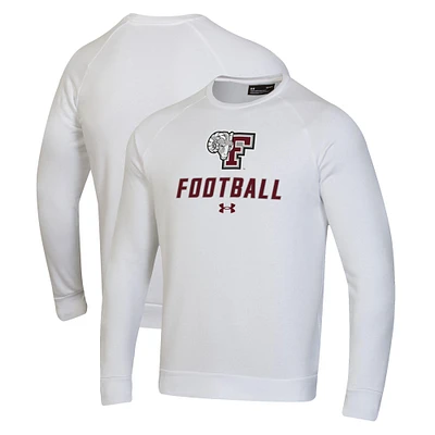 Men's Under Armour White Fordham Rams Football Rival Fleece Raglan Pullover Sweatshirt