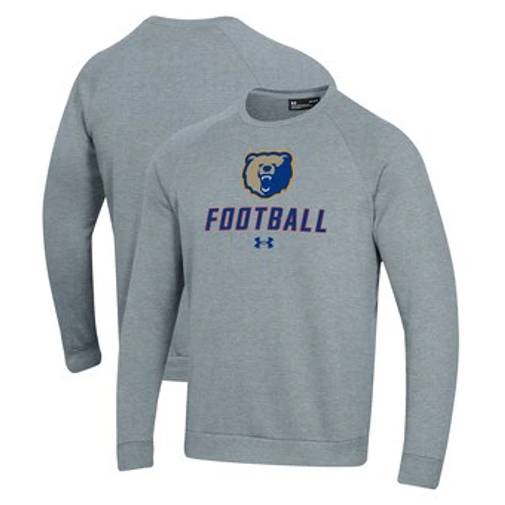 Men's Under Armour Grey Morgan State Bears Football Rival Fleece Raglan Pullover Sweatshirt