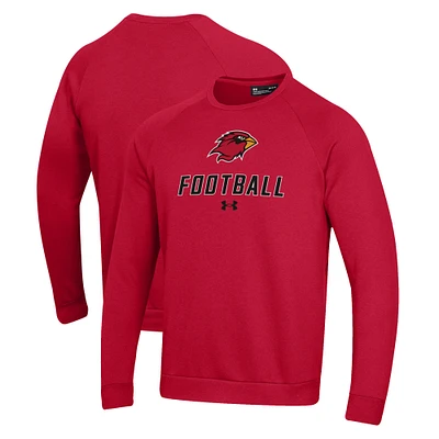 Men's Under Armour Red Lamar Cardinals Football Rival Fleece Raglan Pullover Sweatshirt