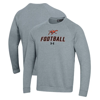Men's Under Armour Grey Campbell Fighting Camels Football Rival Fleece Raglan Pullover Sweatshirt